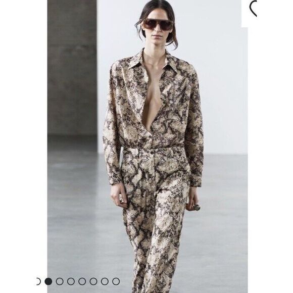 BNWT ZARA WOMENS COLLECTION ANIMAL PRINT SHIRT Size  S - Picture 5 of 10